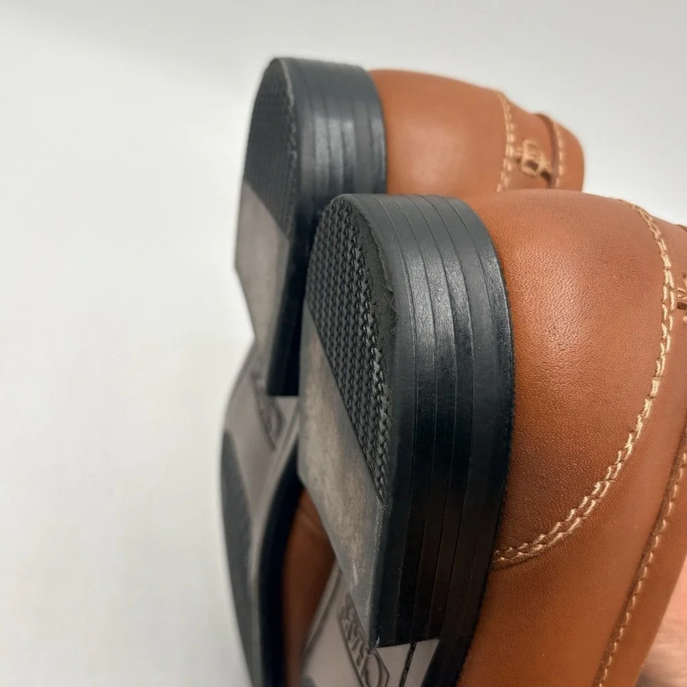 Chaps Ralph Lauren Mens 9.5 Leather Brown Tan Contributor Penny Loafer Slip-On